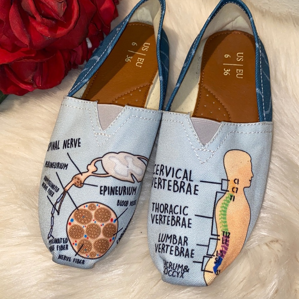Spinal Nerve Cervical Vertebrae Shoes Sz 6